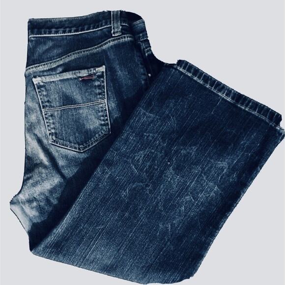 TOMMY HILFIGER Jeans Womens 36X24 Hipster Boot Whiskered Blue Stretch Cropped - Picture 13 of 16